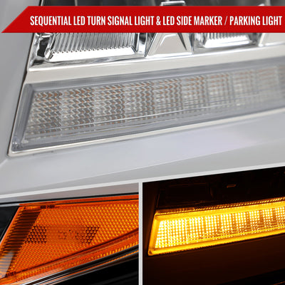 Spec-D 15-20 Chevy Tahoe Suburban Headlights Sequential Chrome/Clear