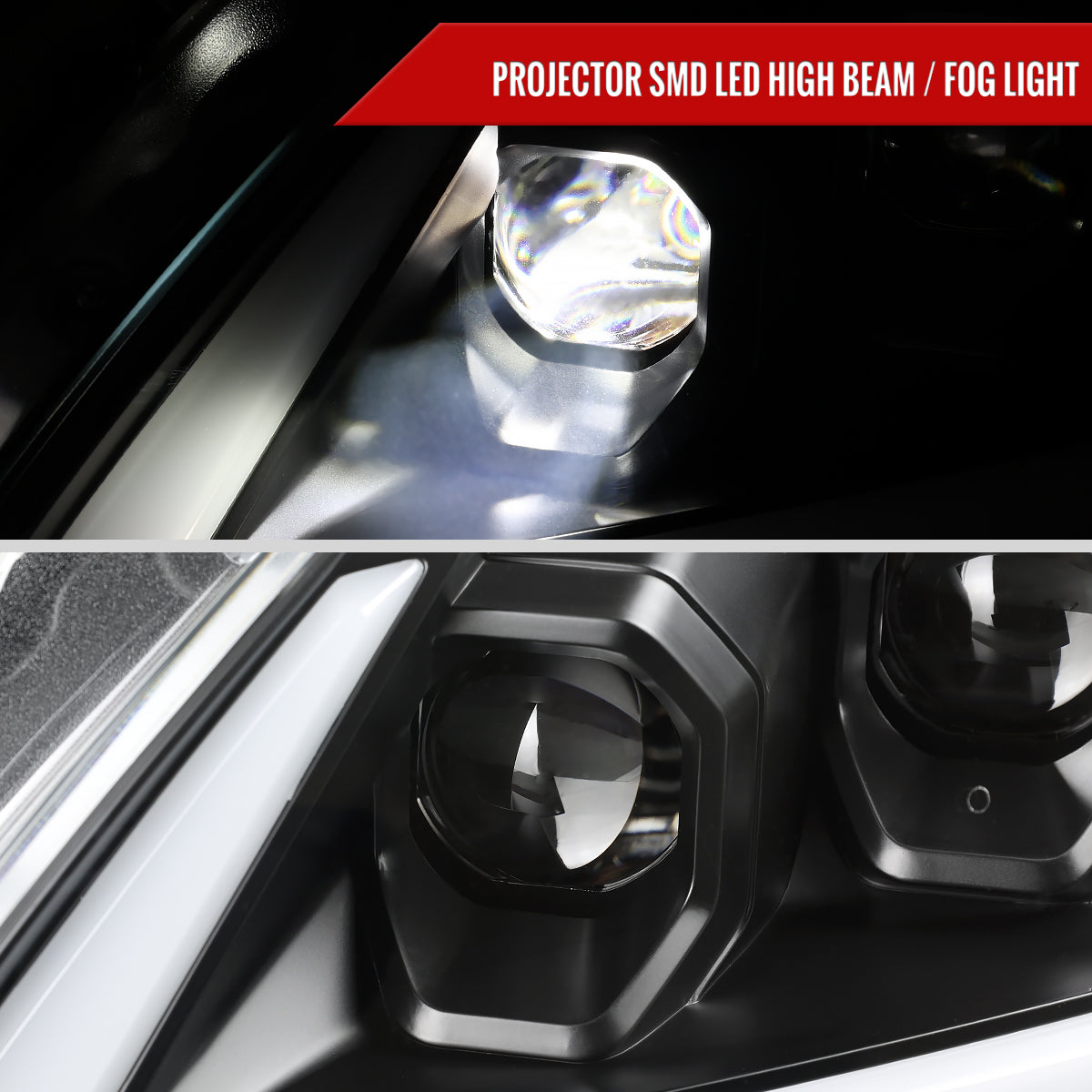 Spec-D 08-13 G37 14-15 Q60 2DR Headlights Triple Projector Black/Clear