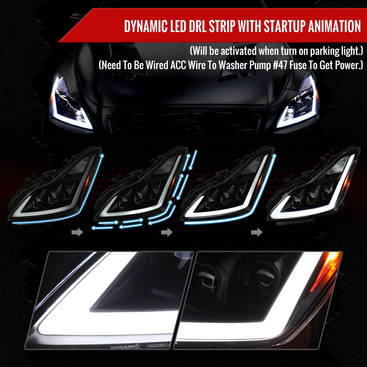 Spec-D 08-15 Infiniti G37/Q60 Coupe Headlights LED Sequential Smoked