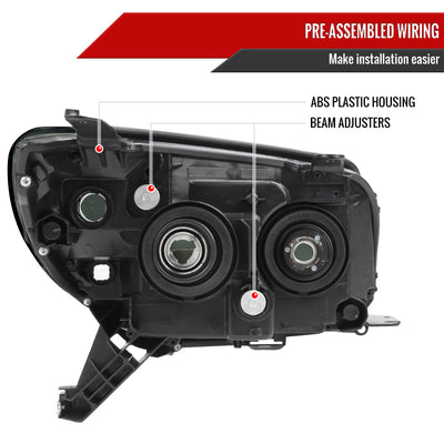 Spec-D 06-09 4Runner SR5 Ltd Projector Headlights Chrome/Smoked Lens