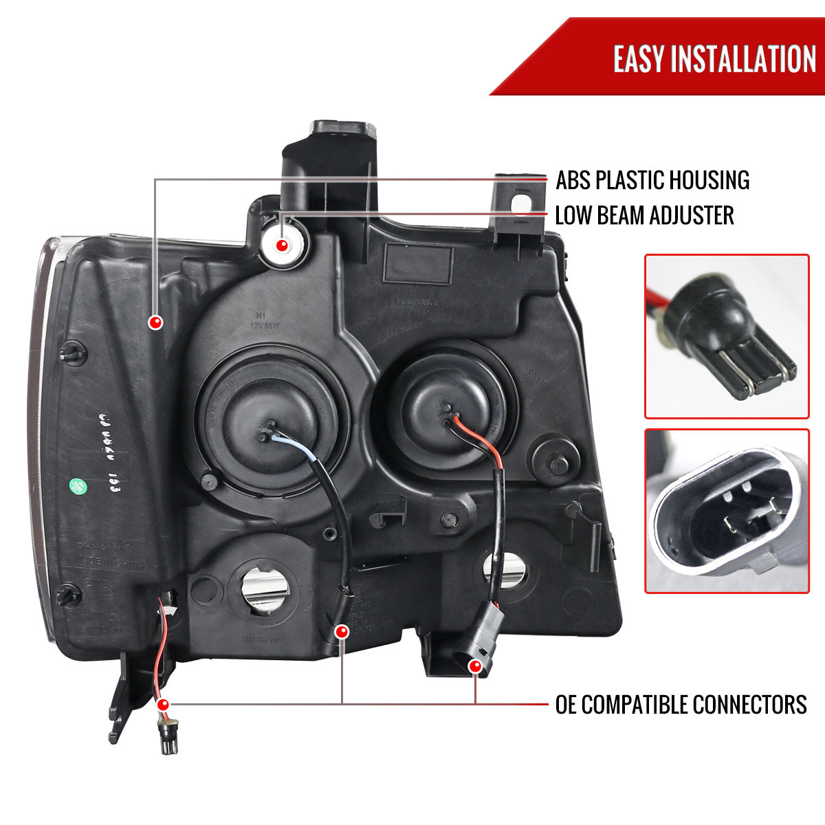 Spec-D 07-13 Avalanche 07-14 Tahoe Suburban Headlights Black/Smoked