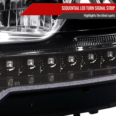 Spec-D 09-11 Benz W164 ML-Class Headlights Sequetial LED Glossy Black