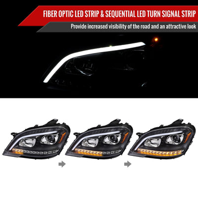 Spec-D 09-11 Benz W164 ML-Class Sequetial LED Headlights Black