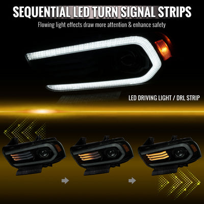 Spec-D 11-14 Dodge Charger Projector Headlight Matte Black/Smoked Lens