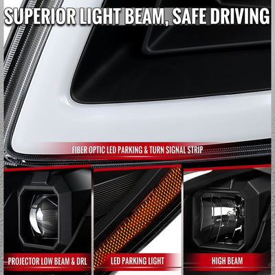 Spec-D 05-10 Cobalt Pontiac G5/Pursuit Headlights LED Bar Matte Black