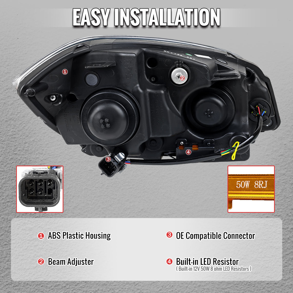 Spec-D 05-10 Cobalt Pontiac G5/Pursuit Headlights LED Bar Matte Black