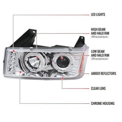 Spec-D 04-12 Chevy Colorado GMC Canyon Headlights Projector Chrome