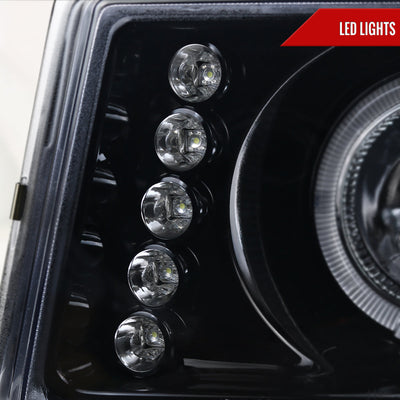 Spec-D 04-12 GMC Canyon/ Colorado Halo Headlights Black/Smoked