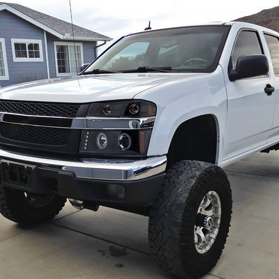 Spec-D 04-12 GMC Canyon/ Colorado Halo Headlights Black/Smoked