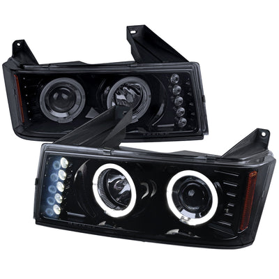 Spec-D 04-12 GMC Canyon/ Colorado Halo Headlights Black/Smoked
