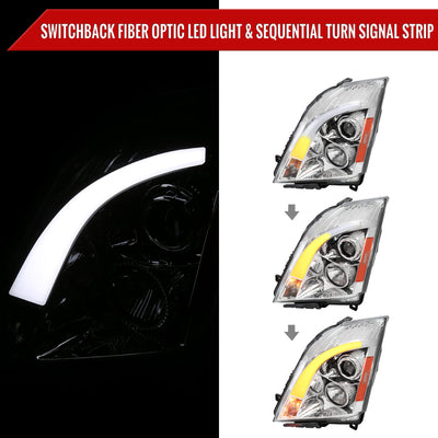 Spec-D 08-14 Cadillac CTS Sequential Projector Headlights Chrome
