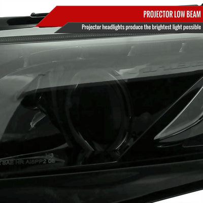 Spec-D 06-11 Honda Civic 4DR Headlights R8 Style Light Strip /Smoked