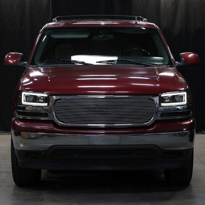 Spec-D 00-06 GMC Sierra/Denali/Yukon LED Strip Headlights Black/Smoked