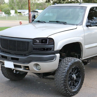 Spec-D 00-06 GMC Sierra/Denali/Yukon LED Strip Headlights Black/Smoked