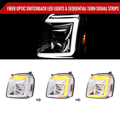 Spec-D 07-14 GMC Yukon/XL 1500/XL 2500 Sequential Headlights Chrome