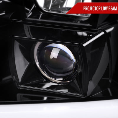Spec-D 07-14 GMC Yukon Headlights G2 Sequential Jet Black/Clear