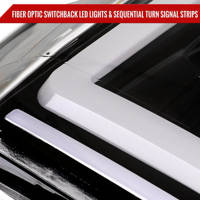 Spec-D 07-14 GMC Yukon Headlights G2 Sequential Jet Black/Clear