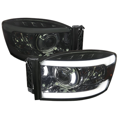 Spec-D 06-08 Ram 1500/06-09 Ram 2500/3500 LED Tube Headlights Smoked