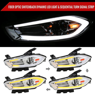 Spec-D 13-16 Dodge Dart Headlights Sequential LED Chrome