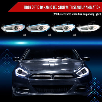 Spec-D 13-16 Dodge Dart Headlights Sequential LED Chrome