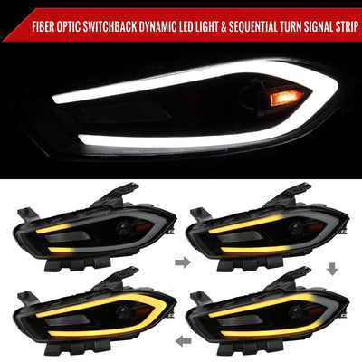 Spec-D 13-16 Dodge Dart Headlights Sequential LED Black/Smoked