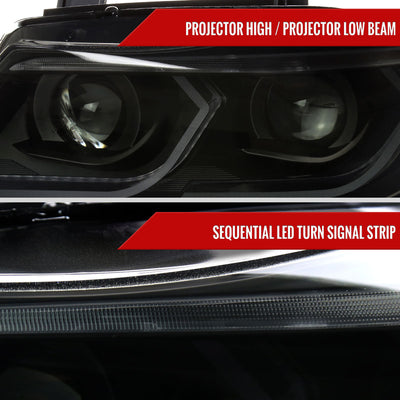 Spec-D 06-11 BMW E90 Headlights Dual Projector 3D Iced Smoked