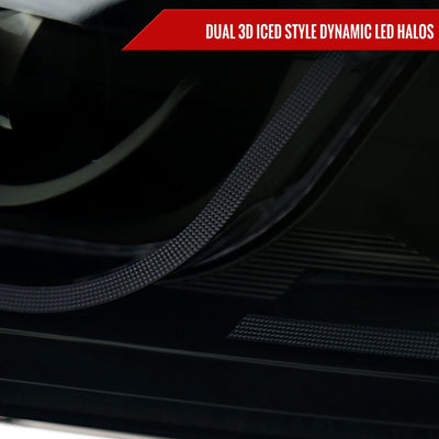 Spec-D 06-11 BMW E90 Headlights Dual Projector 3D Iced Smoked