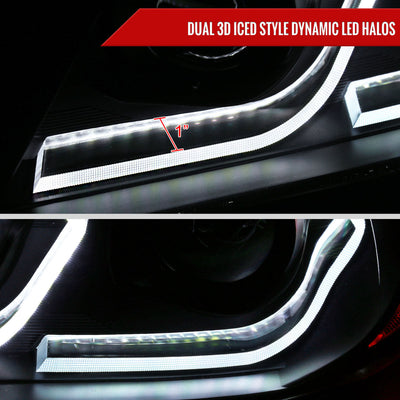 Spec-D 06-11 BMW E90 Headlights Dual Projector 3D Iced Smoked