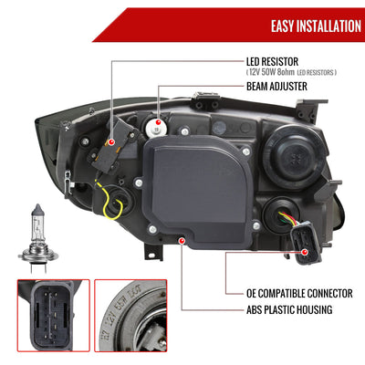 Spec-D 06-11 BMW E90 Headlights Dual Projector 3D Iced Smoked