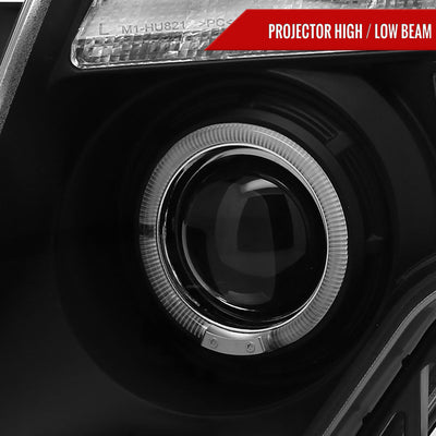 Spec-D 07-10 Ford Edge Halo Projector Headlights LED Strip Black