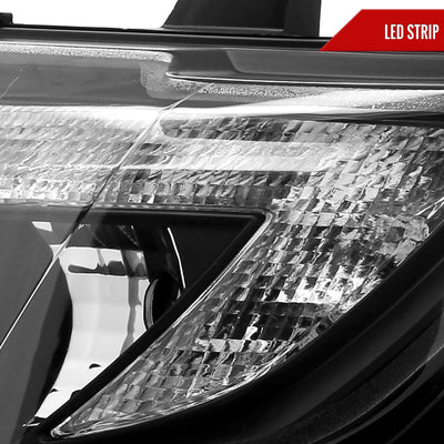 Spec-D 07-10 Ford Edge Halo Projector Headlights LED Strip Black