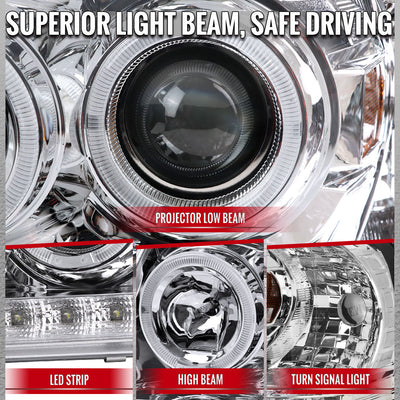 Spec-D 02-05 Ford Explorer Dual Halo Projector Headlights Chrome