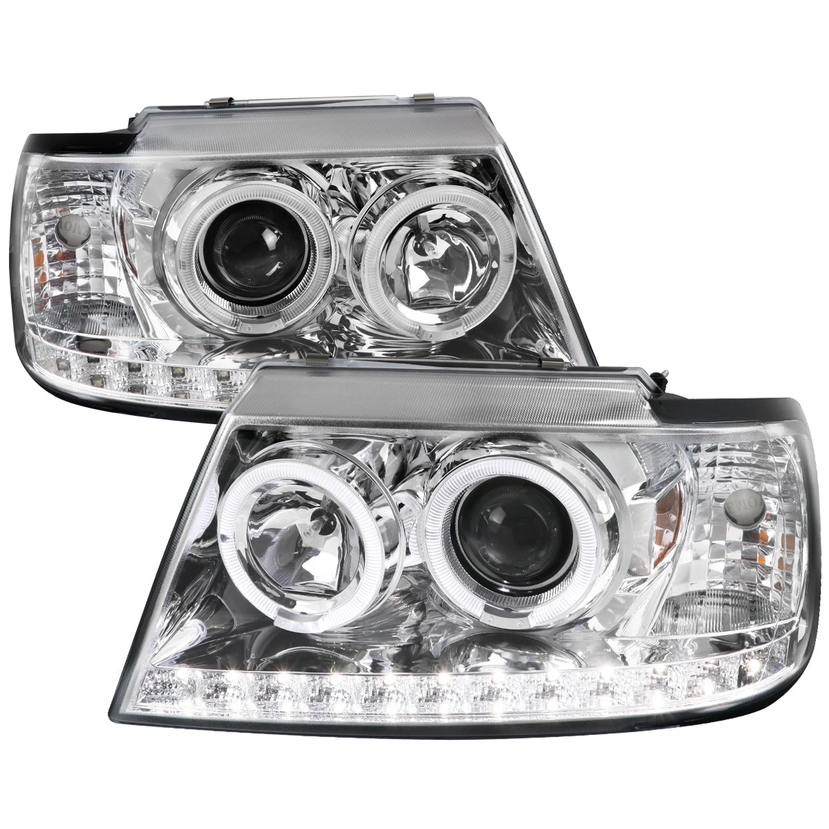 Spec-D 02-05 Ford Explorer Dual Halo Projector Headlights Chrome