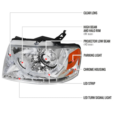 Spec-D 04-08 F-150/06-08 Lincoln Mark LT Halo Pro Headlights