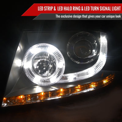 Spec-D 04-08 F-150/06-08 Lincoln Mark LT Halo Pro Headlights Black