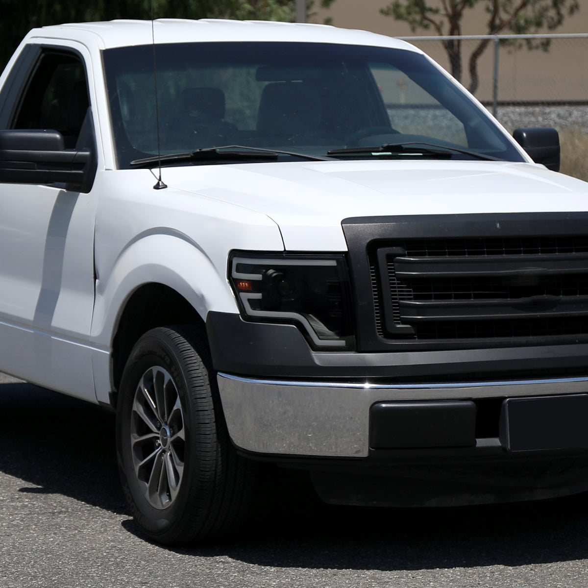 Spec-D 09-14 Ford F-150 SEQ LED Projector Headlights Black Smoked