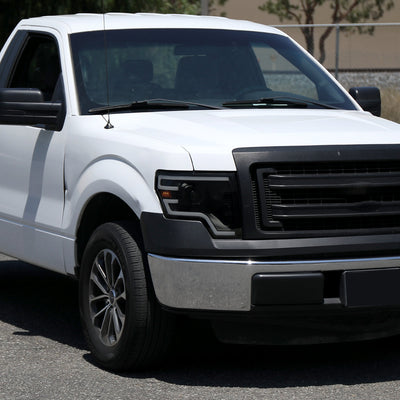 Spec-D 09-14 Ford F-150 SEQ LED Projector Headlights Black Smoked