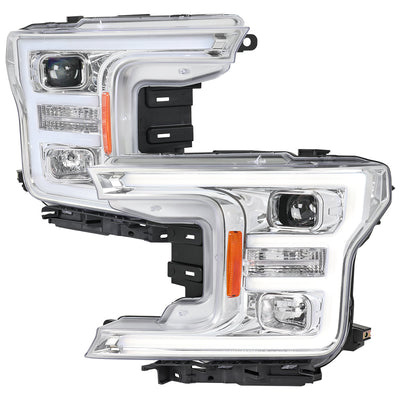 Spec-D 18-20 Ford F-150 Projector Headlights Chrome/Clear.