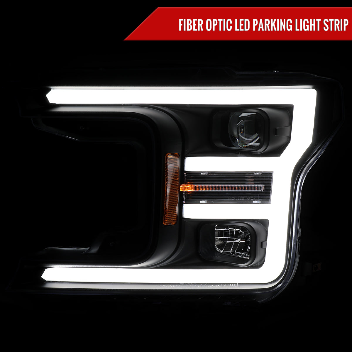 Spec-D 18-20 Ford F-150 LED Projector Headlights Black