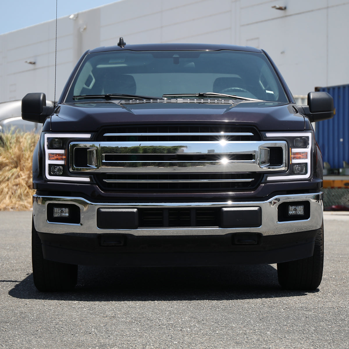 Spec-D 18-20 Ford F-150 LED Projector Headlights Black