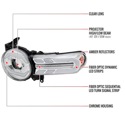 Spec-D 07-14 FJ Cruiser Headlights Sequential Signals Chrome