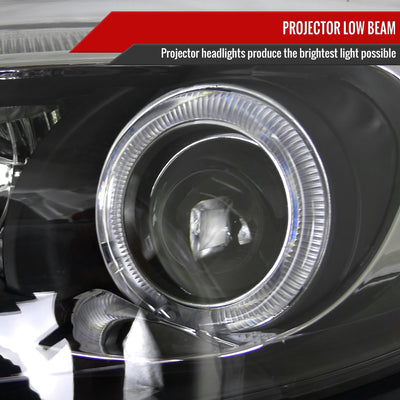 Spec-D 12-14 Ford Focus Halo Projector Headlights LED Strip Black