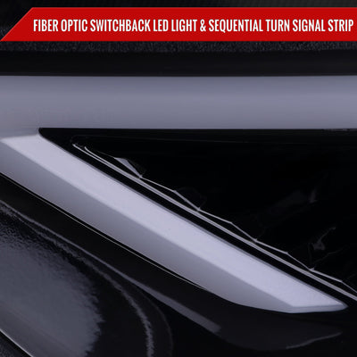 Spec-D 13-16 Ford Fusion SEQ Projector Headlights GL Black w/Smoked