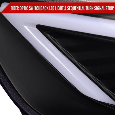Spec-D 13-16 Ford Fusion Headlights Sequential LED Bar Black/Clear