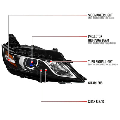 Spec-D 14-20 Chevy Impala Passenger Projector Jet Black Replacement