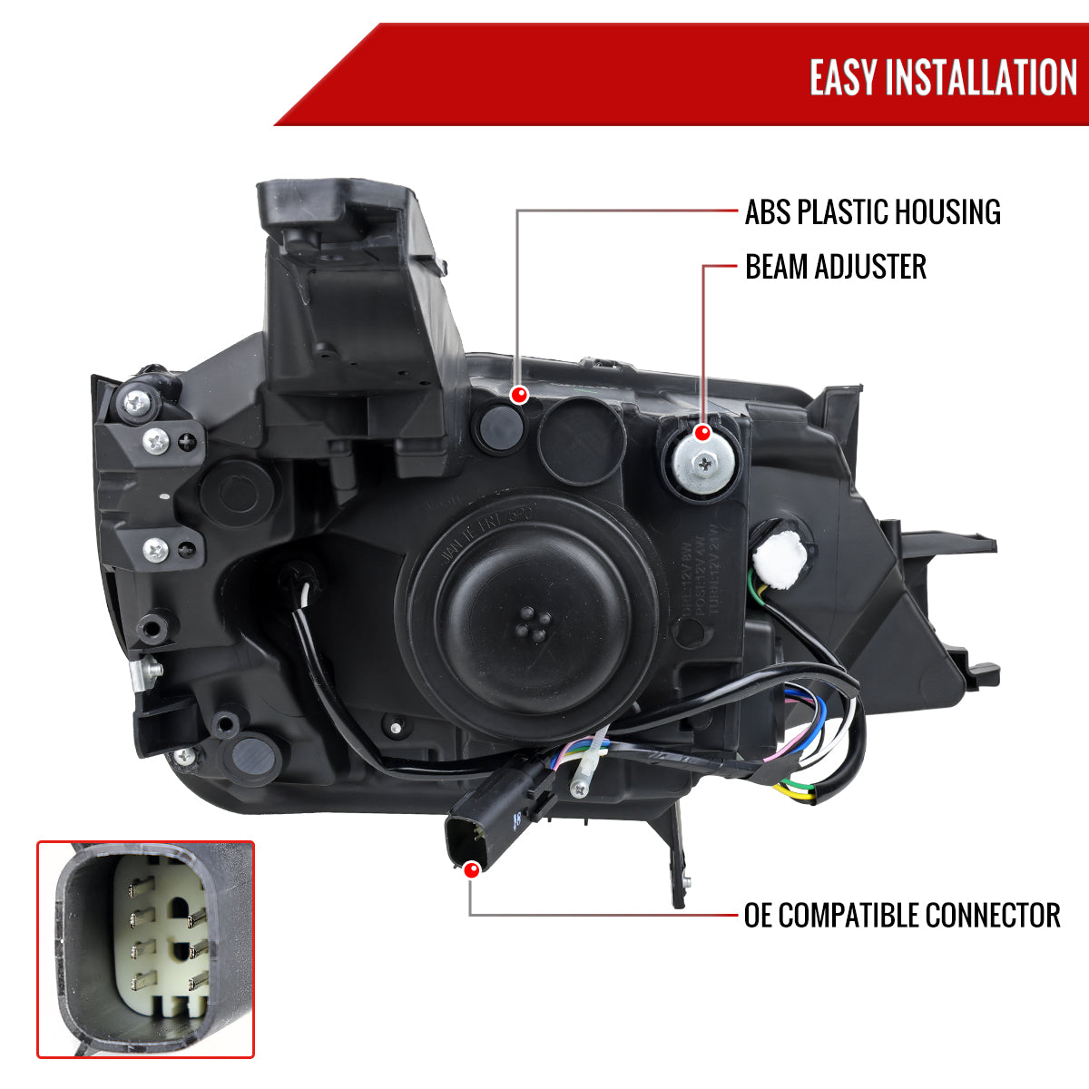 Spec-D 14-20 Chevy Impala OEM Style Projector Headlights Jet Black