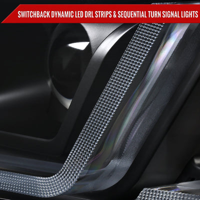Spec-D 14-20 Chevy Impala Headlights Full LED Sequential Matte Black