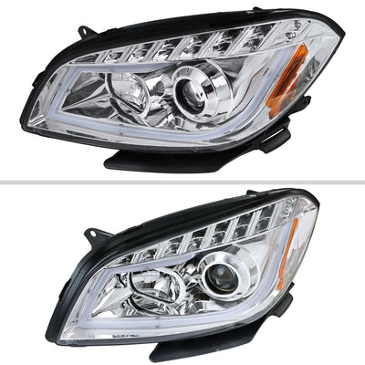 Spec-D 08-12 Chevy Malibu LS LT LTZ Hybrid Headlights LED Bar Chrome