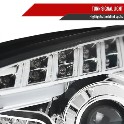 Spec-D 08-12 Chevy Malibu LS LT LTZ Hybrid Headlights LED Bar Chrome