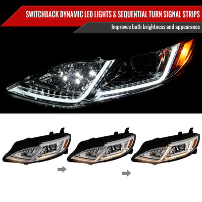 Spec-D 19-24 Chevy Malibu SEQ LED Projector Headlights Chrome